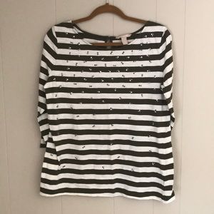 Banana Republic striped top with embellishment.